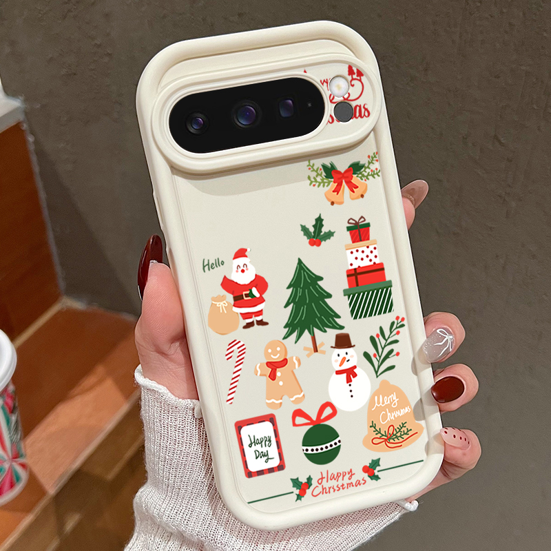 Google Pixel 8A - Feliz natal padrão macio tpu caso